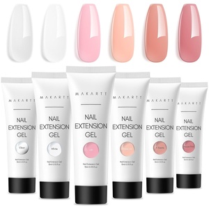 Makartt Poly Nail Gel Set – 6 Colors Kit Strong Builder for Extension Overlay Strengthener 3D Diy, Multifunctional, Long-lasting for Nails French Manicures Home Salon 15ML Clear White 4 Pink Shades(Clear Nude Pink Colors)