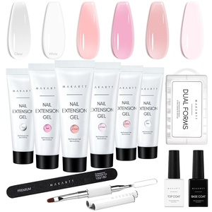 Makartt Poly Nail Gel Set – 6 Colors Kit Strong Builder for Extension Overlay Strengthener 3D Diy, Multifunctional, Long-lasting for Nails French Manicures Home Salon 15ML Clear White 4 Pink Shades(Neutral Colors)