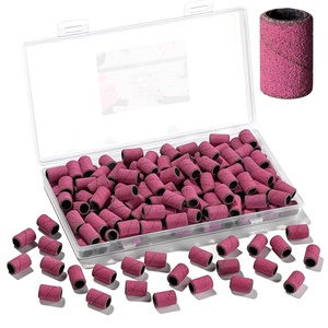 Makartt Sanding Bands for Nail Drill – 100 Pcs Nail File Sanding Bands for Drill Bits #120 Medium Grits for Acrylic Nails Gel Removing and Shaping, Upgrade Thicker Durable Sanding Drill Bit, Pink(Pink)