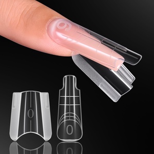 Makartt Sandwich Dual Nail Forms for Builder and Poly Nail Gel Extensions, Long Coffin Top and Bottom Molds, Helps Reduce Gel Overflow and Reshaping, Reusable Molds 280 PCS 14 Sizes with Guide Lines(Long Coffin 280 Pcs)