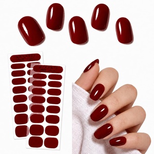 Makartt Semi Cured Gel Nail Strips Kit 2 Packs – Real Gel, HEMA & TPO Free, 16 Sizes Anti-Lift Fit, UV Light Required, Salon Quality, Long Lasting, Includes Dual-Ended Tool & Prep Kit (Crystal Clear)(Deep Burgundy)