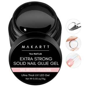 Makartt Solid Nail Glue Gel: Extra Strong Gel Nail Glue for Press On Nails & Fake Tips Long-Lasting Strong Adhesion Nails Glue for Acrylic Nails Clear 3D Gels for Nail Art Home Salon UV Light Cured(Clear Nail Glue Gel)