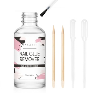 Makartt Solid Nail Glue Gel: Extra Strong Gel Nail Glue for Press On Nails & Fake Tips Long-Lasting Strong Adhesion Nails Glue for Acrylic Nails Clear 3D Gels for Nail Art Home Salon UV Light Cured(Nail Glue Remover 30ML)