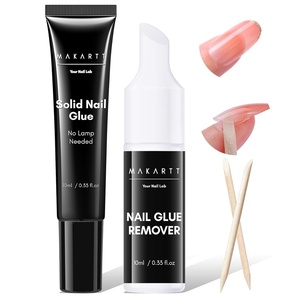 Makartt Solid Nail Glue Gel: Super Strong Nail Glue for Press On & Acrylic Nails, 3D Gel Nails Art Design, Long Lasting Clear Adhesive 15ML, UV Lamp Cured, Ideal for Home Salon DIY Use(Semi-solid Glue with Remover)