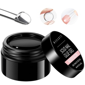 Makartt Solid Nail Glue Gel for Press on Nails: Strong Gel Nail Glue for Fake Nails, Long Lasting Clear Hard 3D Sculpting Gels for DIY Home and Salon Use 15ML UV Light Cured(A-Clear)
