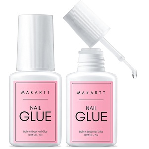 Makartt Super Strong Nail Glue for Press ons: Acrylic Nail Tips-Fake Nails-Salon Quality, No UV Needed, Brush On, Quick Dry, Easy Application Durable & Long-Lasting Fast Glue False Nails, Hema Free(0.23 Fl Oz (Pack of 2))