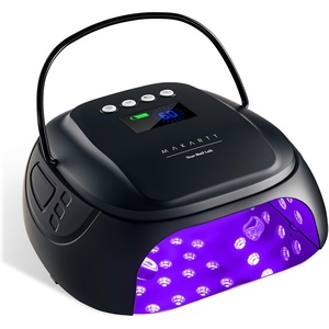 Makartt UV Nail Lamp – 30W Fast Curing UV Light with Handle Rechargeable Cordless Nail Dryer for Gel Nail Polish with 45 Beads Dual Lights 4 Timers LCD Smart Sensor for Nail Art Design(Plating Silver)(A6- nail lamp-Matte Black)