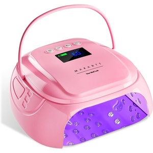 Makartt UV Nail Lamp – 30W Fast Curing UV Light with Handle Rechargeable Cordless Nail Dryer for Gel Nail Polish with 45 Beads Dual Lights 4 Timers LCD Smart Sensor for Nail Art Design(Plating Silver)(A5- nail lamp-Pink)