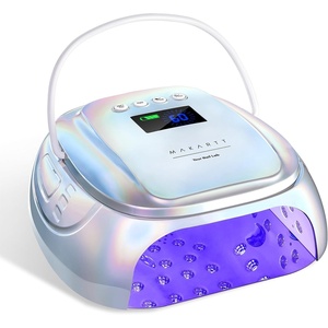 Makartt UV Nail Lamp – 30W Fast Curing UV Light with Handle Rechargeable Cordless Nail Dryer for Gel Nail Polish with 45 Beads Dual Lights 4 Timers LCD Smart Sensor for Nail Art Design(Plating Silver)(A3- nail lamp-Plating Silver)