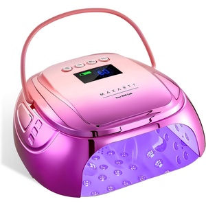 Makartt UV Nail Lamp – 30W Fast Curing UV Light with Handle Rechargeable Cordless Nail Dryer for Gel Nail Polish with 45 Beads Dual Lights 4 Timers LCD Smart Sensor for Nail Art Design(Plating Silver)(A4- nail lamp-Gradient Purple)