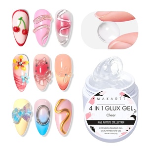 Makartt White 3d Gel Nail Art: 4-in-1 3d Nail Gel Sculpting Gels White Non-sticky for Extension, Shaping, 15ML Solid Builder Nail Gel for Nail Strengthen & Sculpture Gels for Nails Salon Home(Clear)