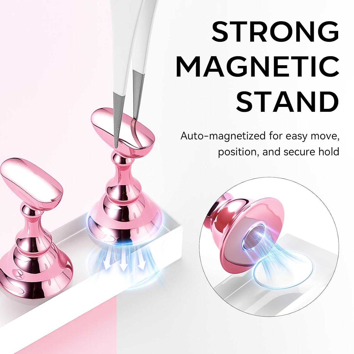 image:imageMakartt Press on Nail Stand for Nail Art Practice and Display 10PCS Strong Magnetic Tip Holders with 2 Clear Bar Bases 1 Cloud Nail Holder amp 200 Adhesive Tabs for Beginners Nail TechPink5pcs