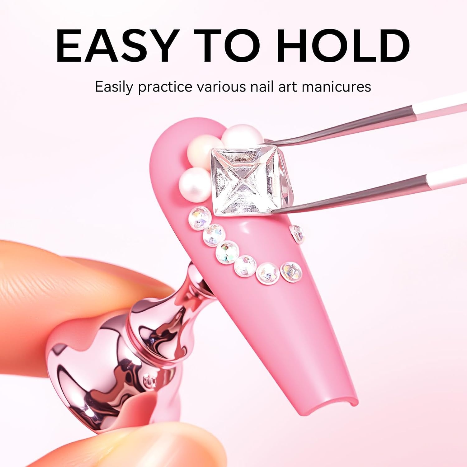 image:imageMakartt Press on Nail Stand for Nail Art Practice and Display 10PCS Strong Magnetic Tip Holders with 2 Clear Bar Bases 1 Cloud Nail Holder amp 200 Adhesive Tabs for Beginners Nail TechPink5pcs