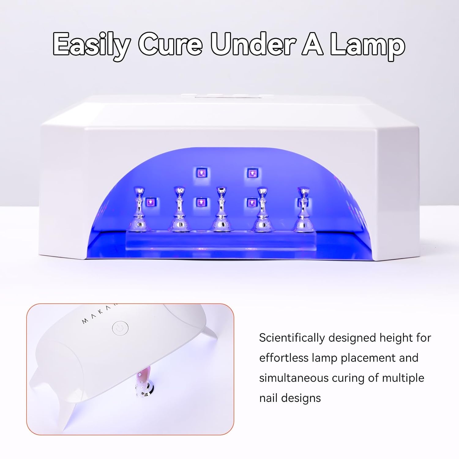 image:imageMakartt Press on Nail Stand for Nail Art Practice and Display 10PCS Strong Magnetic Tip Holders with 2 Clear Bar Bases 1 Cloud Nail Holder amp 200 Adhesive Tabs for Beginners Nail TechSilver