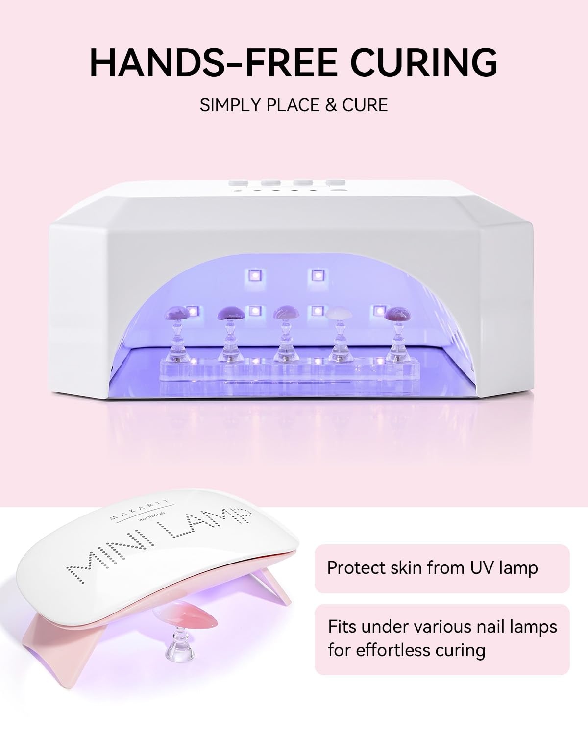image:imageMakartt Press on Nail Stand for Nail Art Practice and Display 10PCS Strong Magnetic Tip Holders with 2 Clear Bar Bases 1 Cloud Nail Holder amp 200 Adhesive Tabs for Beginners Nail TechPedestal