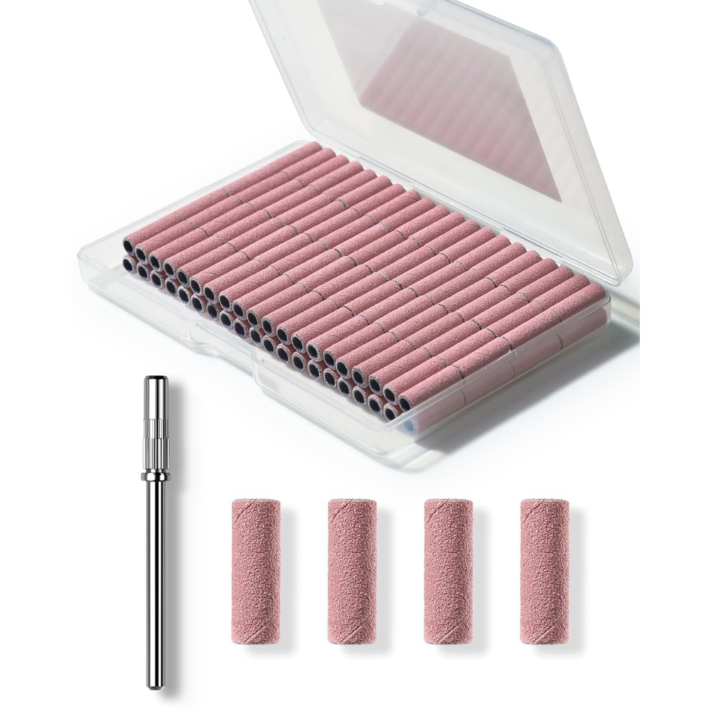 image:imageMakartt Nail Drill Bits Sanding Bands  100 Pcs 180240 Grit File Set with 31mm Mini Mandrel for Acrylic Gel Manicure and Pedicure Pink240 Grit