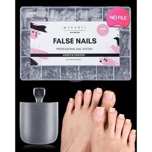Makartt Off White Short Round Nail Tips, 420 Pcs 15 Sizes Press On Nails, Pre-Colored Full Cover PMMA Fake Nails For Short Extension, Base Color for Nail Art Design, Salon Manicure And Home DIY Nails(Short Matte Toenails)
