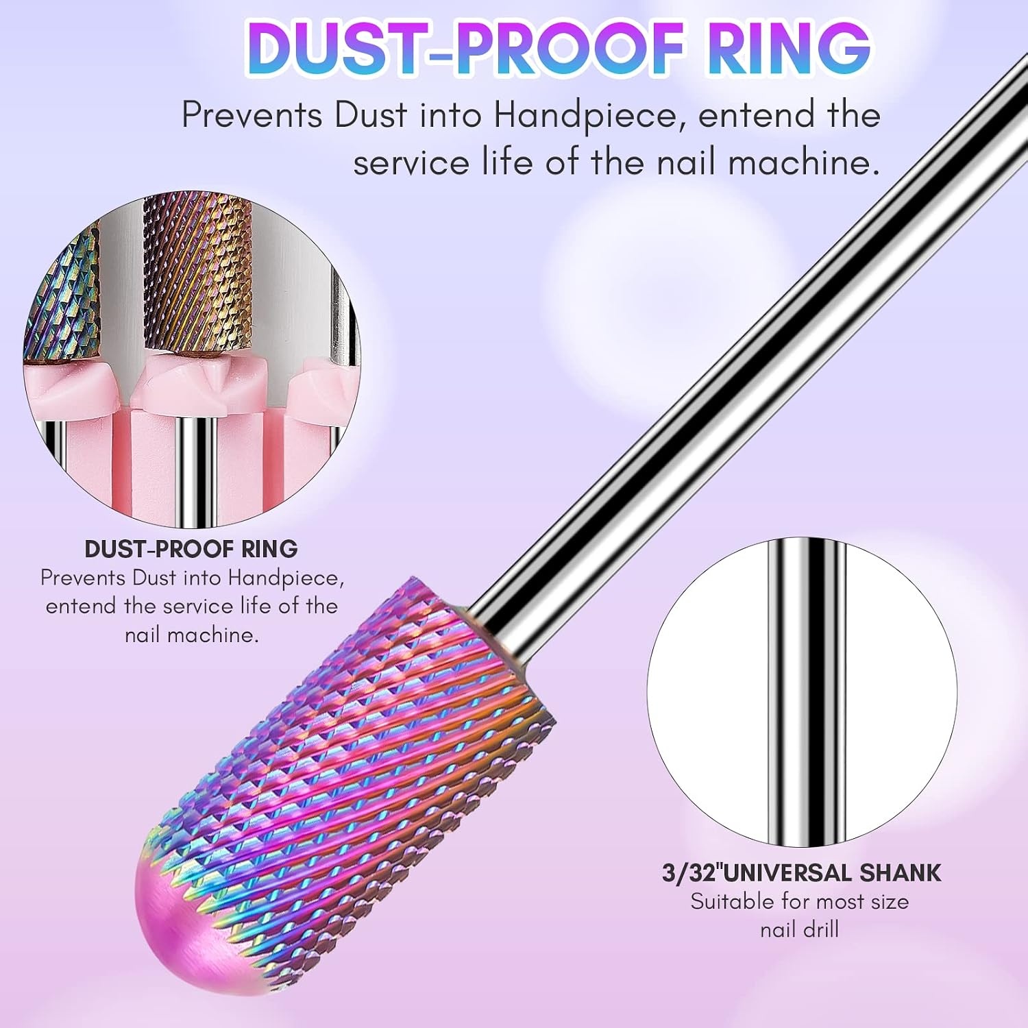 image:imageMakartt 7Pcs Nail Drill Bits 332 Inch Dimond Sanding Bit Sets for Nail Drill EFileNail Drill Bit Sets Ceramic Acrylic Gel Bit KitManicure Pedicure Remover Tools Salon Home DIY Use
