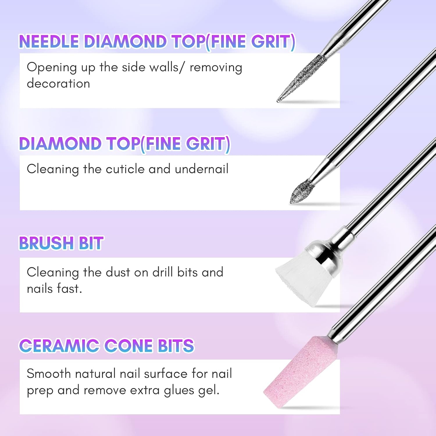 image:imageMakartt 7Pcs Nail Drill Bits 332 Inch Dimond Sanding Bit Sets for Nail Drill EFileNail Drill Bit Sets Ceramic Acrylic Gel Bit KitManicure Pedicure Remover Tools Salon Home DIY Use