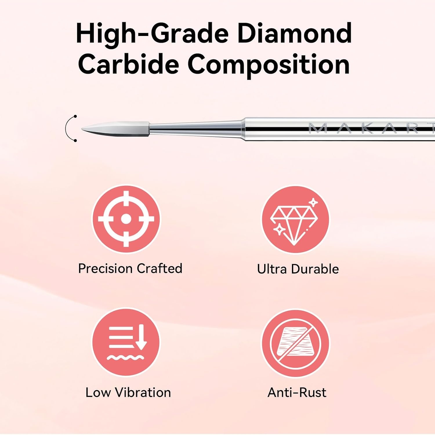 image:imageMakartt Cuticle Nail Drill Bit 2 Pcs Safety Tungsten Carbide Cuticle Remover Drill Bit Needle Bit Nail Cleaner Dead Skin Nail Prepare 332 for Electric Nail File Nail Buffer Bit3XF SilverFineCuticle Drill Bit