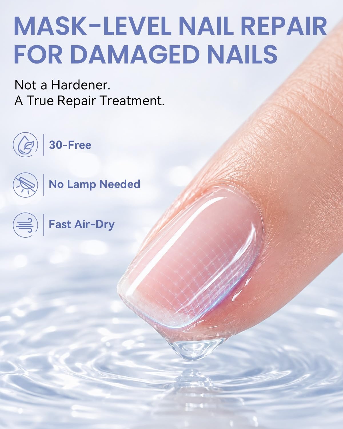 image:imageMakartt Nourishing Nail Strengthener for Damaged Nails WaterBased Keratin Nail Repair Treatment Ridge Filler 30Free Air Dry for Gel Break Peeling Soft Thin Natural Nails Milky White 13mlClear