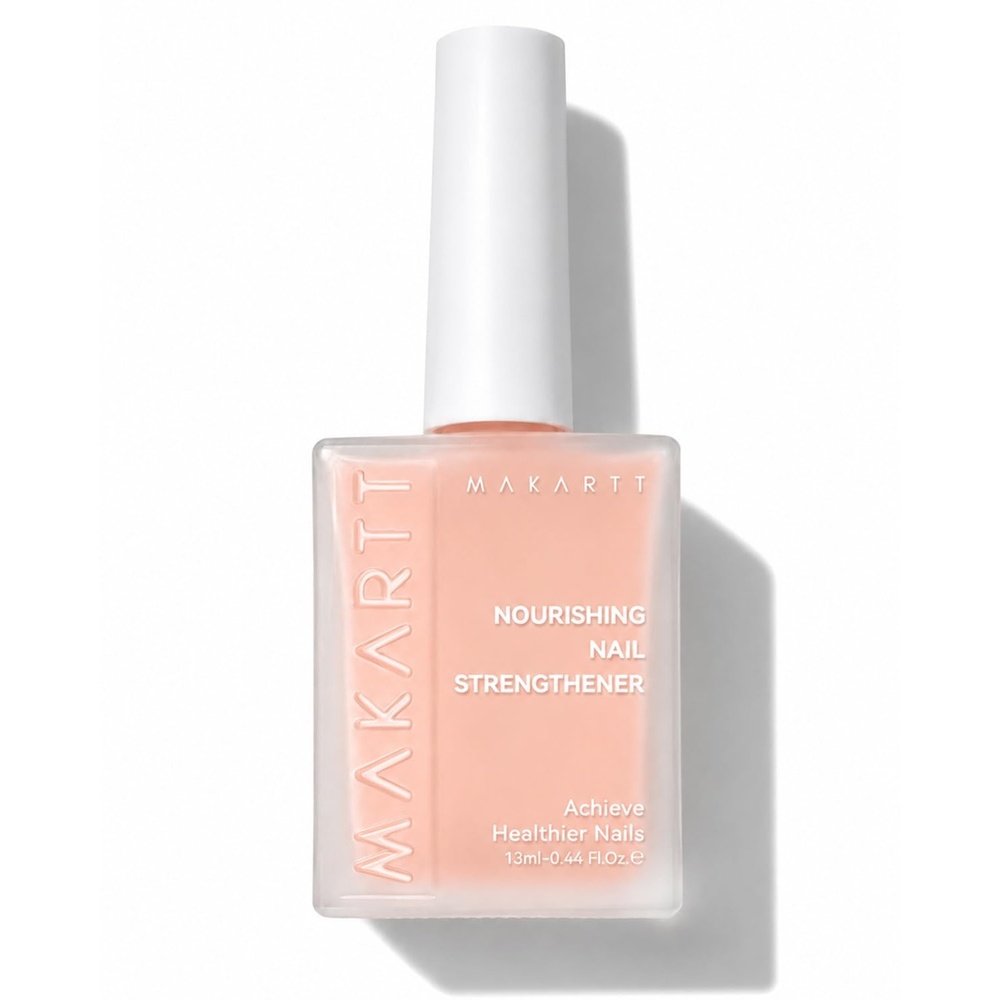 image:imageMakartt Nourishing Nail Strengthener for Damaged Nails WaterBased Keratin Nail Repair Treatment Ridge Filler 30Free Air Dry for Gel Break Peeling Soft Thin Natural Nails Milky White 13mlNude