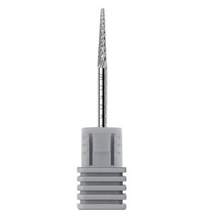 Makartt Cuticle Nail Drill Bit – 2 Pcs Safety Tungsten Carbide Cuticle Remover Drill Bit Needle Bit Nail Cleaner Dead Skin Nail Prepare 3/32” for Electric Nail File Nail Buffer Bit-3XF (Silver,Fine)(Needle shape-F)