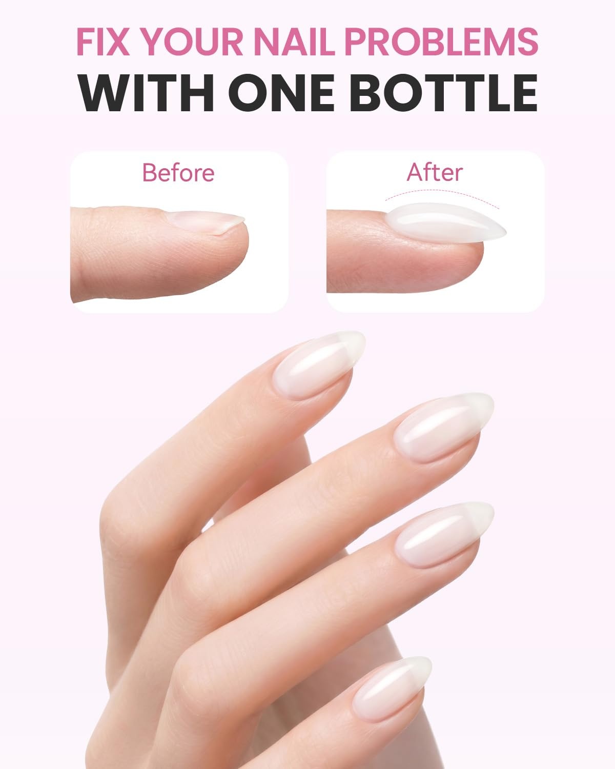 image:imageMakartt Hemafree Rubber Base Gel 6in1 Nude Builder Base Coat 15ML Multifunctional for Nail Strengthen Apex Building Enhance Reinforced Long Lasting Fiber Protect Soak Off UV Salon HomeMilky White