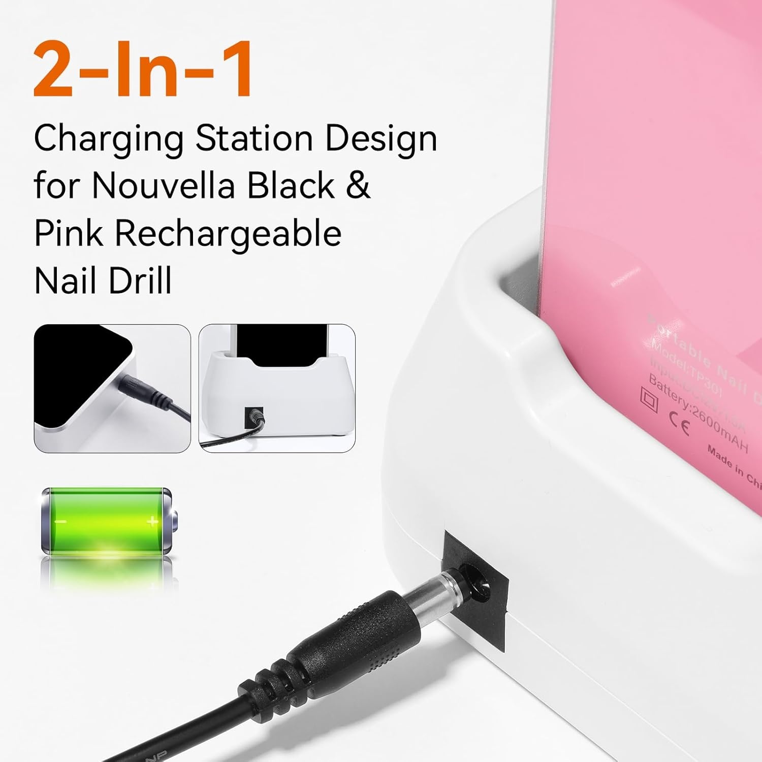 image:imageMakartt Power Adapter for Nouvella Nail Drill Original 12V 15A Charger Compatible with Nouvella Pink Black amp Purple Models Nail Drill