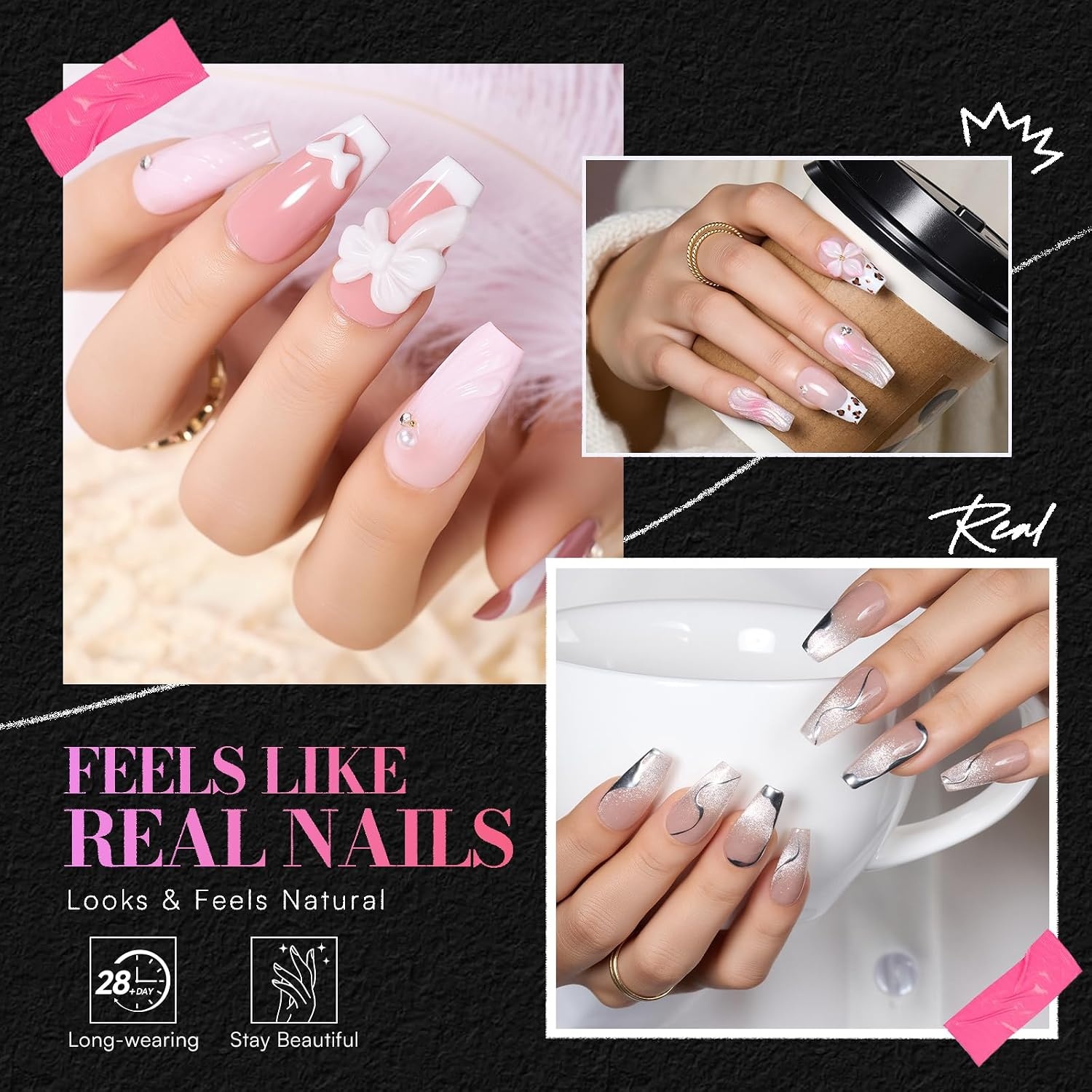 image:imageMakartt Short Duck Nail Tips 504 PCS 15 Sizes with 556575 Clear Full Cover Flare Nails for PressOns DIY PMMA Soft Gel Wide Nail Tips for French 3D Nails Design Salon Home Manicure SuppliesA504 PCSmedium coffin