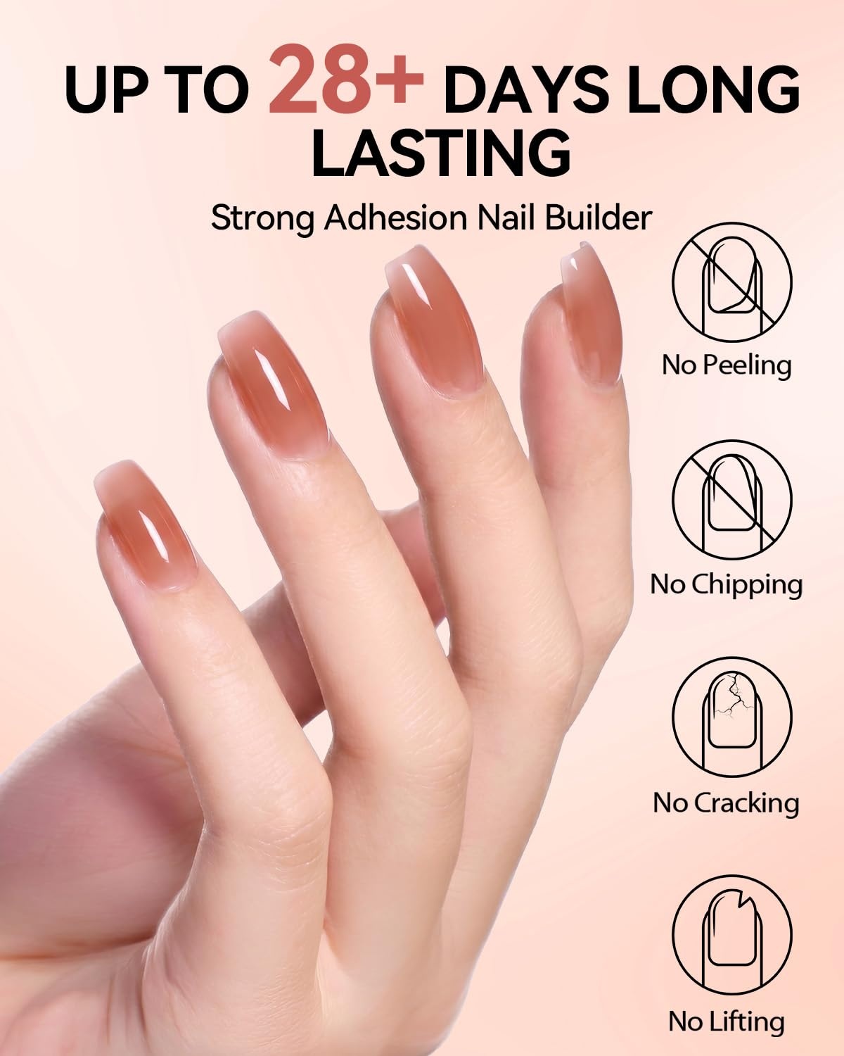 image:imageMakartt 8in1 Gel Builder HEMAFree 15ML Nude Brown UV Lamp Builder Base TPOFree Self Leveling Apex Build Rhinestones Glue Strengthener Repair Salon Home DIY Use LongLasting Low OdorNude Brown 006 HEMAFree