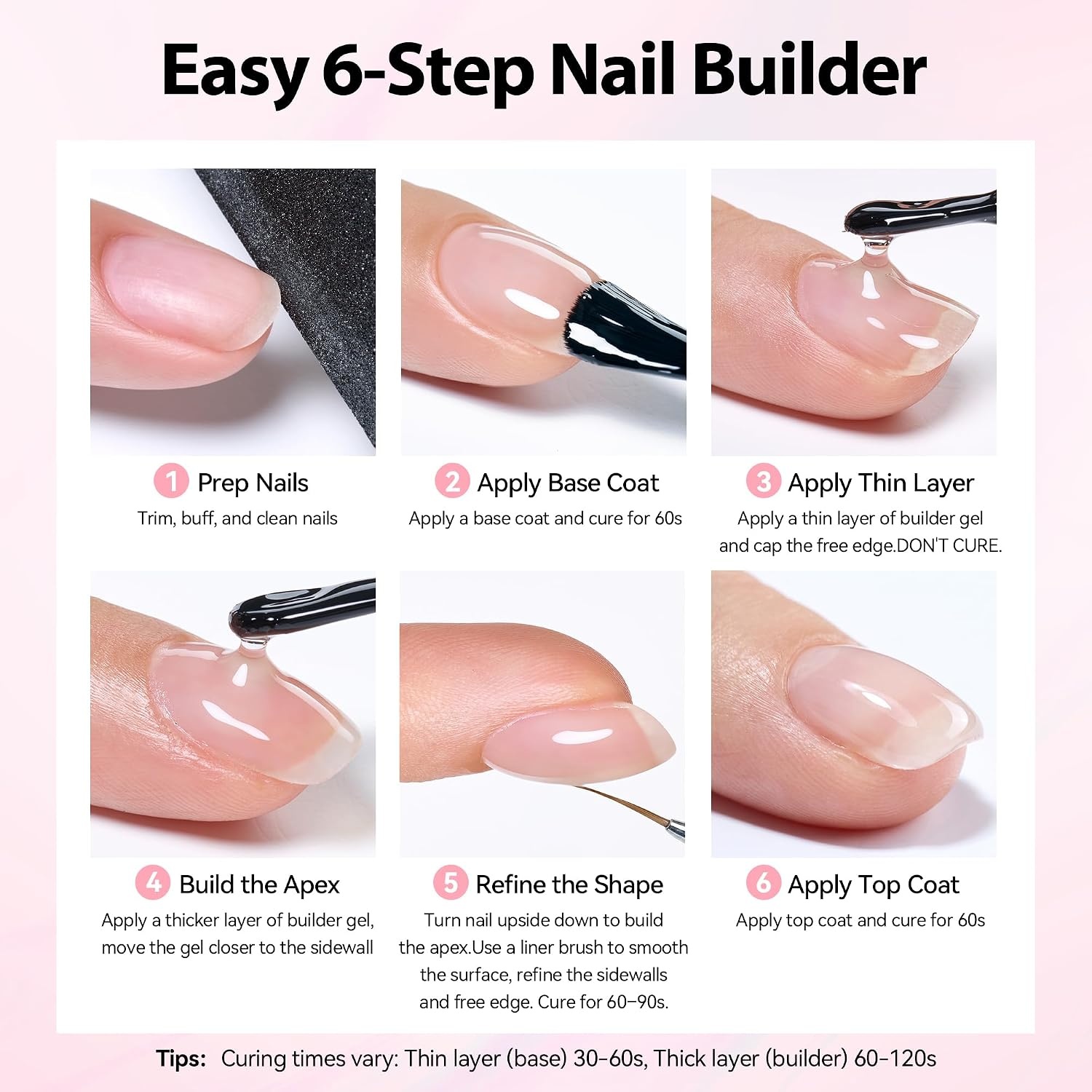 image:imageMakartt 8in1 Gel Builder HEMAFree 15ML Nude Brown UV Lamp Builder Base TPOFree Self Leveling Apex Build Rhinestones Glue Strengthener Repair Salon Home DIY Use LongLasting Low OdorClear 001 HEMAFree