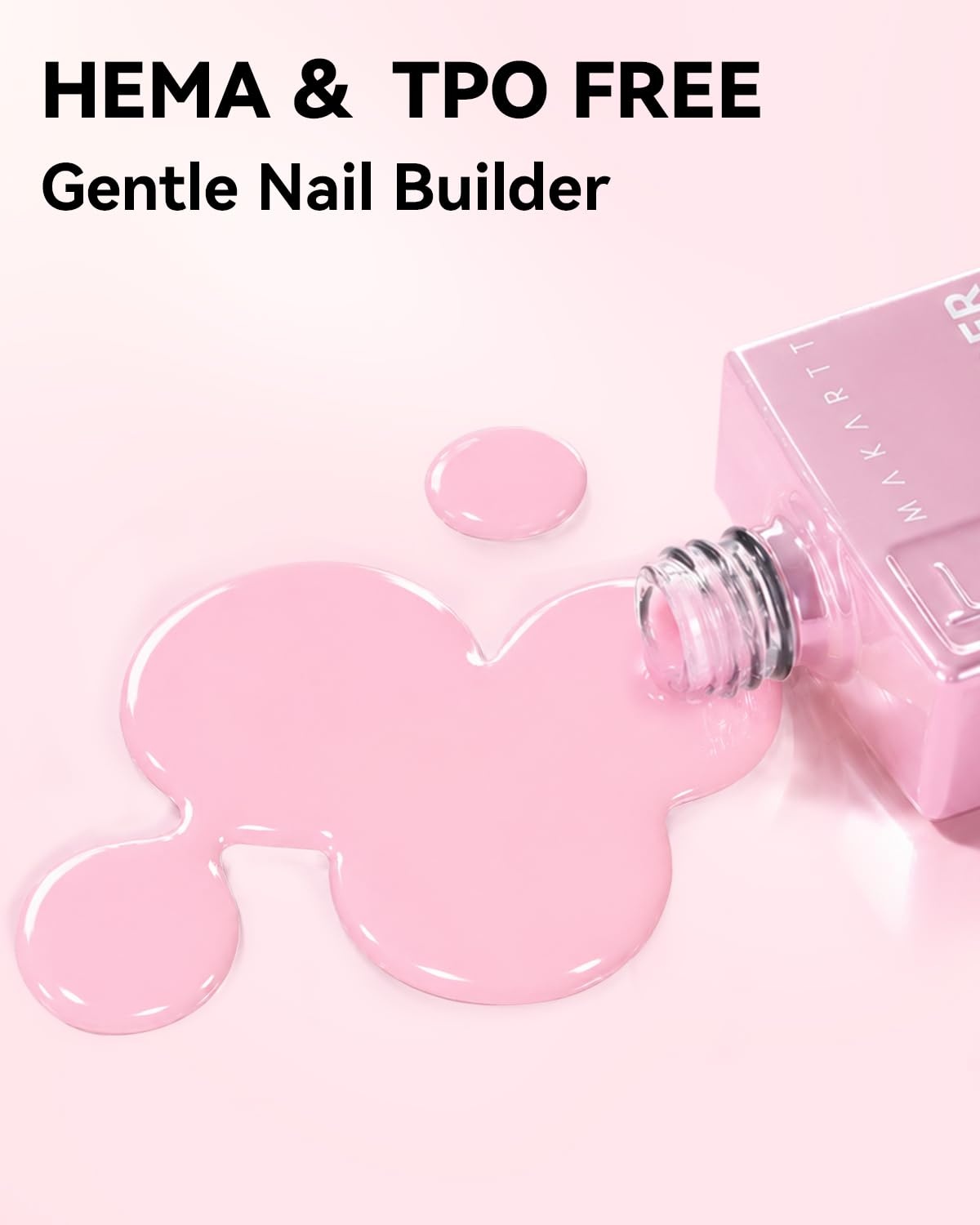 image:imageMakartt 8in1 Gel Builder HEMAFree 15ML Nude Brown UV Lamp Builder Base TPOFree Self Leveling Apex Build Rhinestones Glue Strengthener Repair Salon Home DIY Use LongLasting Low OdorLight Pink 009 HEMA Free