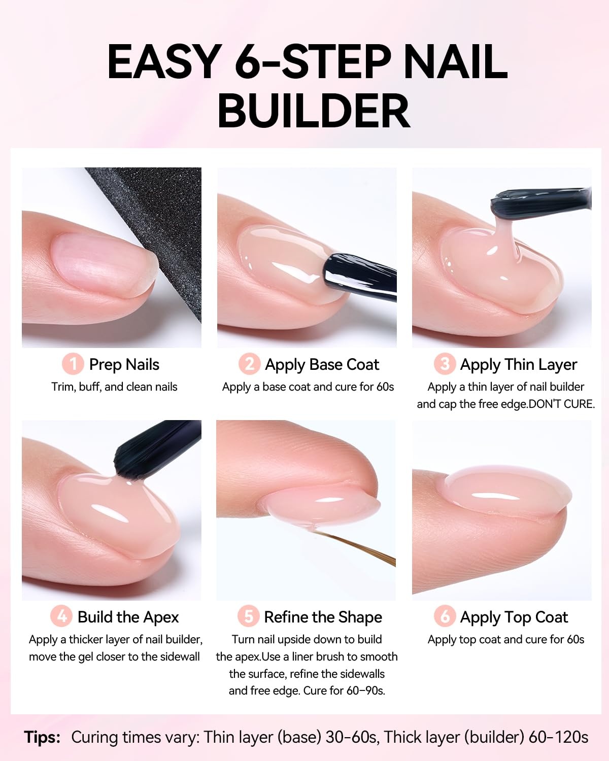 image:imageMakartt 8in1 Gel Builder HEMAFree 15ML Nude Brown UV Lamp Builder Base TPOFree Self Leveling Apex Build Rhinestones Glue Strengthener Repair Salon Home DIY Use LongLasting Low OdorNude 003 HEMAFree
