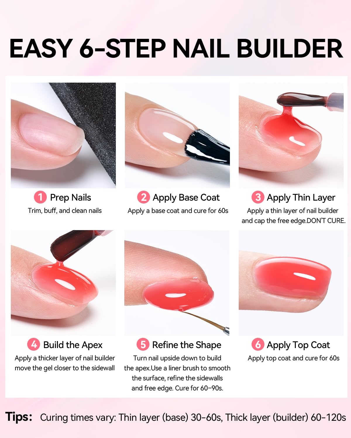 image:imageMakartt 8in1 Gel Builder HEMAFree 15ML Nude Brown UV Lamp Builder Base TPOFree Self Leveling Apex Build Rhinestones Glue Strengthener Repair Salon Home DIY Use LongLasting Low OdorPink 005 HEMAFree