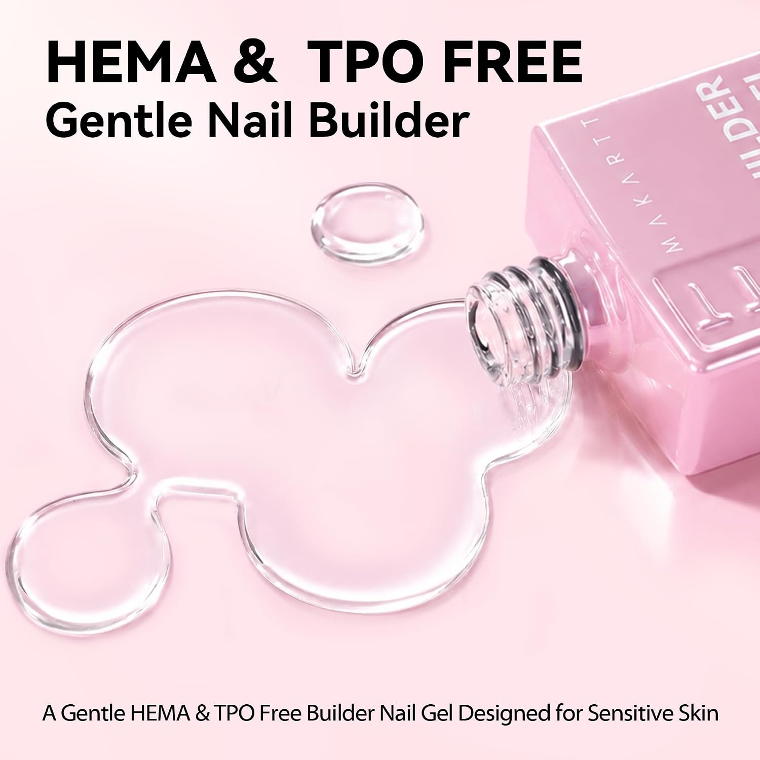 image:imageMakartt 8in1 Gel Builder HEMAFree 15ML Nude Brown UV Lamp Builder Base TPOFree Self Leveling Apex Build Rhinestones Glue Strengthener Repair Salon Home DIY Use LongLasting Low OdorClear 001 HEMAFree