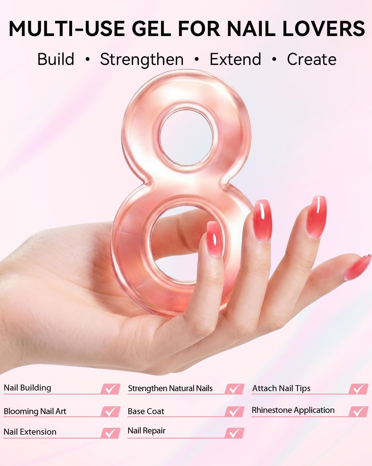 image:imageMakartt 8in1 Gel Builder HEMAFree 15ML Nude Brown UV Lamp Builder Base TPOFree Self Leveling Apex Build Rhinestones Glue Strengthener Repair Salon Home DIY Use LongLasting Low OdorPink 005 HEMAFree