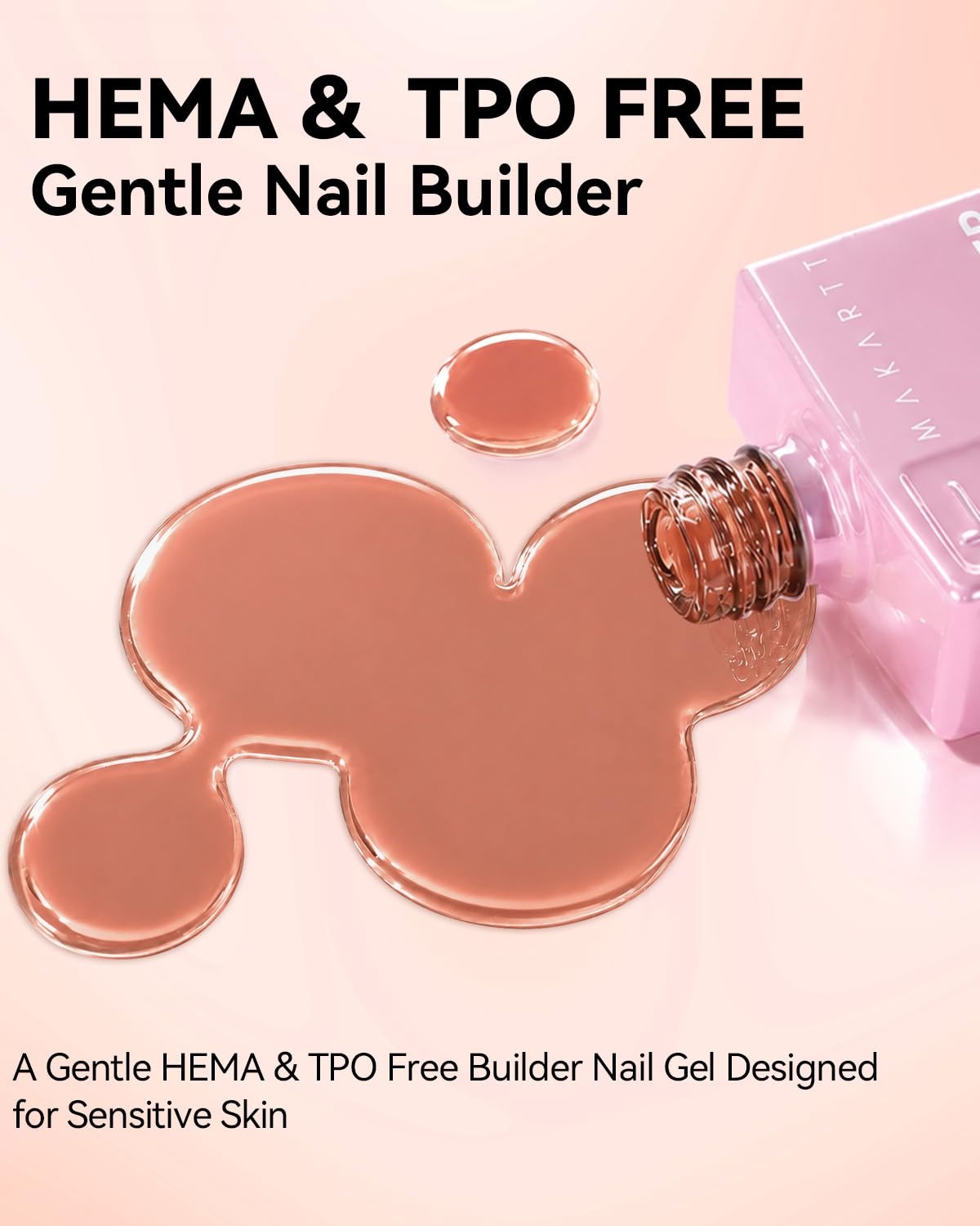 image:imageMakartt 8in1 Gel Builder HEMAFree 15ML Nude Brown UV Lamp Builder Base TPOFree Self Leveling Apex Build Rhinestones Glue Strengthener Repair Salon Home DIY Use LongLasting Low OdorNude Brown 006 HEMAFree