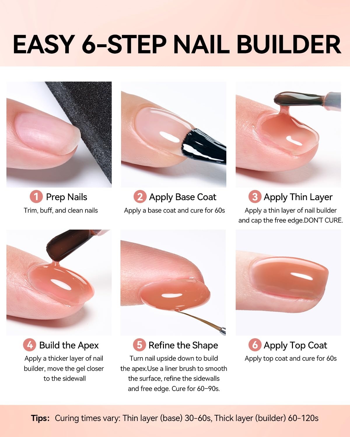 image:imageMakartt 8in1 Gel Builder HEMAFree 15ML Nude Brown UV Lamp Builder Base TPOFree Self Leveling Apex Build Rhinestones Glue Strengthener Repair Salon Home DIY Use LongLasting Low OdorNude Brown 006 HEMAFree