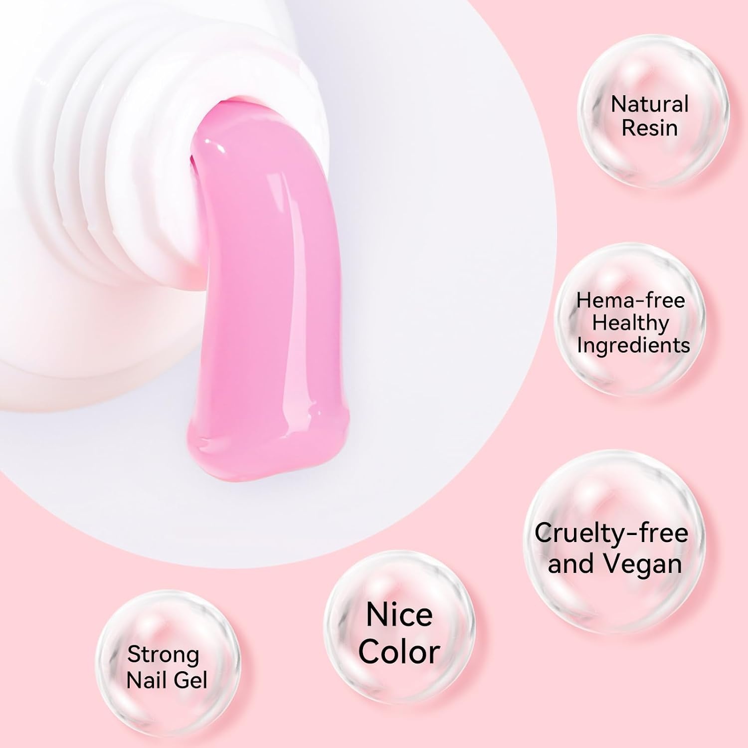 image:imageMakartt Poly Nail Gel Set 4 Colors Strong Builder for Extension Overlay Strengthener 3D Diy Multifunctional Longlasting for Nails French Manicures Home Salon Clear and 3 Pink ShadesClear Pink Colors