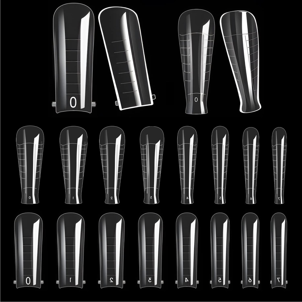 image:imageMakartt Dual Forms Clear Molds for Poly Nail Gel 72PCS Square Coffin Shape Full Cover Acrylic Tips with Scales Manicure Tools Salon Home DIY Supplies