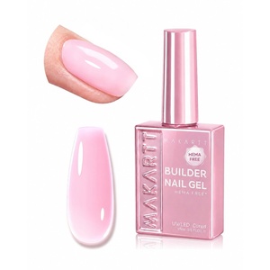 Makartt 8-in-1 Gel Builder: HEMA-Free 15ML Nude Brown UV Lamp Builder Base | TPO-Free, Self Leveling, Apex Build, Rhinestones Glue, Strengthener, Repair, Salon Home DIY Use, Long-Lasting, Low Odor(Light Pink 009 | HEMA Free)